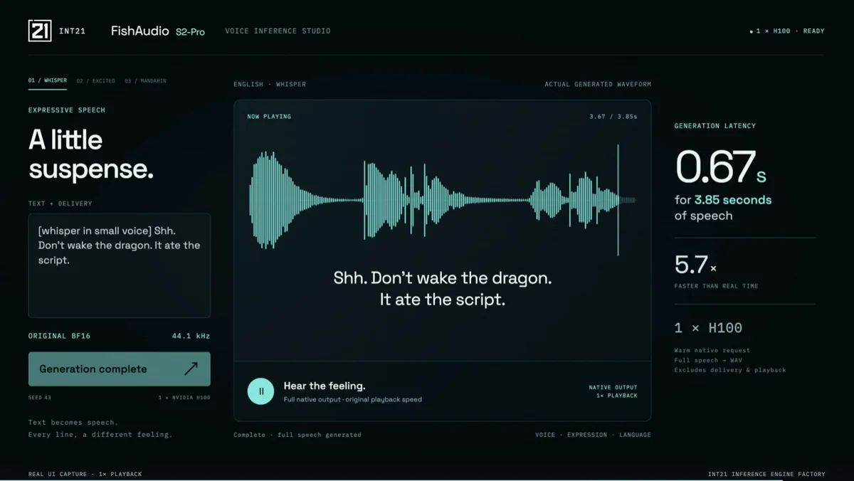 FishAudio S2 Pro inference demo