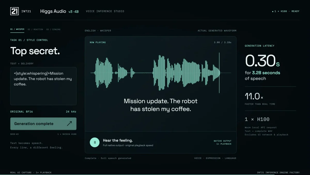 Higgs Audio v3 inference demo