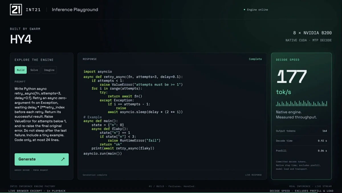 HY4 Preview inference demo
